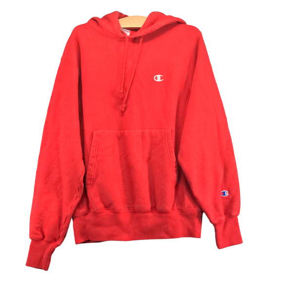 Champion Reverse Weave Mens Pullover Hoodie Sweatshirt Red Small Kangaroo Pocket - Picture 1 of 13